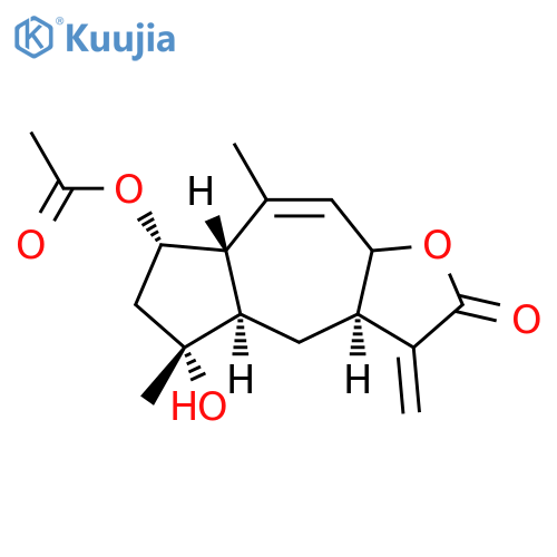 Azuleno[6,5-b]furan-2(3H)-one, 7-(acetyloxy)-3a,4,4a,5,6,7,7a,9a-octahydro-5-hydroxy-5,8-dimethyl-3-methylene-, (3aR,4aR,5R,7S,7aS)-rel- structure