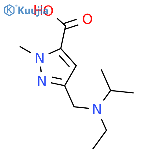 3-((ethyl(isopropyl)amino)methyl)-1-methyl-1H-pyrazole-5-carboxylic acid structure