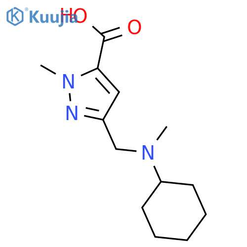 3-((Cyclohexyl(methyl)amino)methyl)-1-methyl-1H-pyrazole-5-carboxylic acid structure