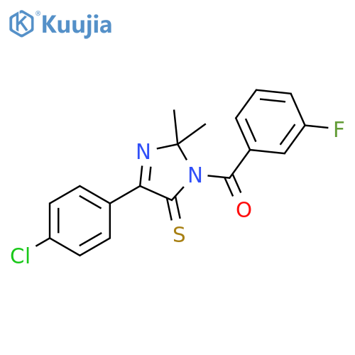 4-(4-chlorophenyl)-1-(3-fluorobenzoyl)-2,2-dimethyl-2,5-dihydro-1H-imidazole-5-thione structure