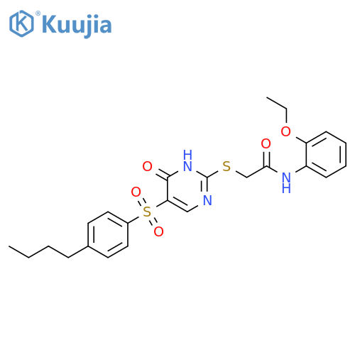 2-{[5-(4-butylbenzenesulfonyl)-6-oxo-1,6-dihydropyrimidin-2-yl]sulfanyl}-N-(2-ethoxyphenyl)acetamide structure