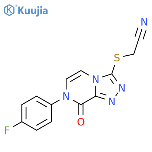 2-{[7-(4-fluorophenyl)-8-oxo-7H,8H-[1,2,4]triazolo[4,3-a]pyrazin-3-yl]sulfanyl}acetonitrile structure