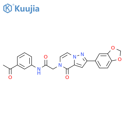N-(3-acetylphenyl)-2-[2-(2H-1,3-benzodioxol-5-yl)-4-oxo-4H,5H-pyrazolo[1,5-a]pyrazin-5-yl]acetamide structure