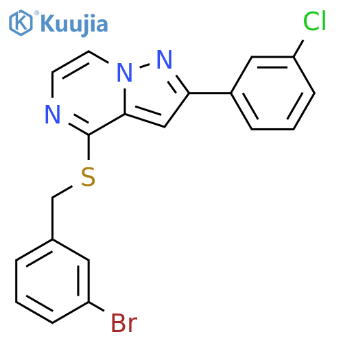 4-{[(3-bromophenyl)methyl]sulfanyl}-2-(3-chlorophenyl)pyrazolo[1,5-a]pyrazine structure