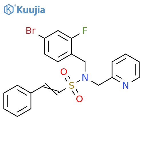 N-[(4-Bromo-2-fluorophenyl)methyl]-2-phenyl-N-(2-pyridinylmethyl)ethenesulfonamide structure