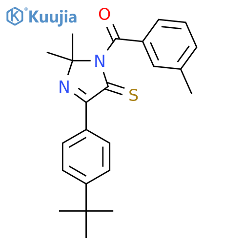 4-(4-tert-butylphenyl)-2,2-dimethyl-1-(3-methylbenzoyl)-2,5-dihydro-1H-imidazole-5-thione structure