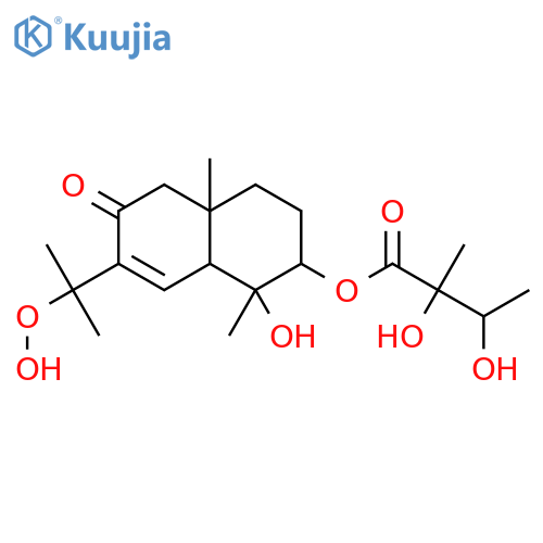 Butanoic acid, 2,3-dihydroxy-2-methyl-, 1,2,3,4,4a,5,6,8a-octahydro-7-(1-hydroperoxy-1-methylethyl)-1-hydroxy-1,4a-dimethyl-6-oxo-2-naphthalenyl ester (9CI) structure