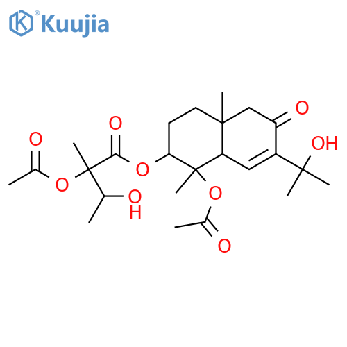 Butanoic acid,2-(acetyloxy)-3-hydroxy-2-methyl-,1-(acetyloxy)-1,2,3,4,4a,5,6,8a-octahydro-7-(1-hydroxy-1-methylethyl)-1,4a-dimethyl-6-oxo-2-naphthalenylester (9CI) structure