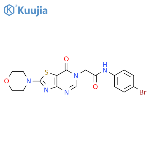 N-(4-bromophenyl)-2-[2-(morpholin-4-yl)-7-oxo-6H,7H-[1,3]thiazolo[4,5-d]pyrimidin-6-yl]acetamide structure