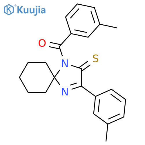 1-(3-Methylbenzoyl)-3-(3-methylphenyl)-1,4-diazaspiro[4.5]dec-3-ene-2-thione structure