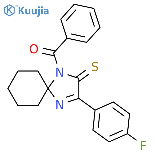 1-Benzoyl-3-(4-fluorophenyl)-1,4-diazaspiro[4.5]dec-3-ene-2-thione structure