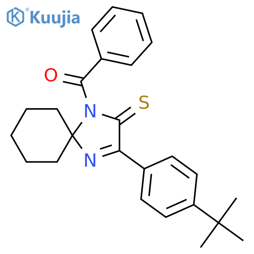 1-benzoyl-3-(4-tert-butylphenyl)-1,4-diazaspiro[4.5]dec-3-ene-2-thione structure