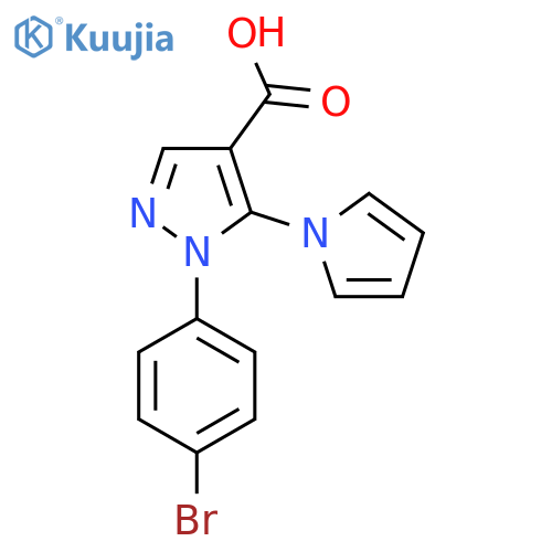 1-(4-Bromophenyl)-5-(1H-pyrrol-1-yl)-1H-pyrazole-4-carboxylic acid structure