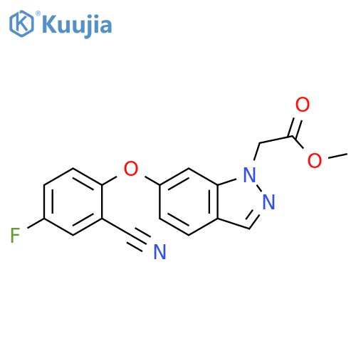 6-(2-Cyano-4-fluorophenoxy)-1H-indazole-1-acetic Acid Methyl Ester structure