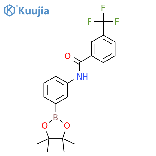 N-(3-(4,4,5,5-Tetramethyl-1,3,2-dioxaborolan-2-yl)phenyl)-3-(trifluoromethyl)benzamide structure