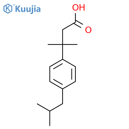 3-methyl-3-4-(2-methylpropyl)phenylbutanoic acid structure