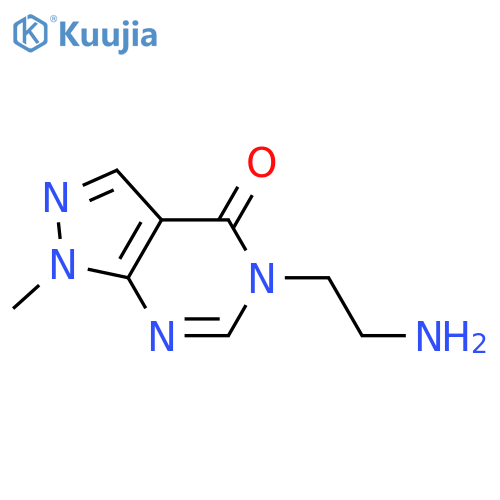 5-(2-aminoethyl)-1-methyl-1H,4H,5H-pyrazolo3,4-dpyrimidin-4-one structure