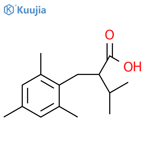 3-methyl-2-(2,4,6-trimethylphenyl)methylbutanoic acid structure