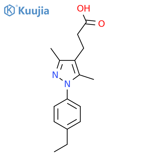 3-[1-(4-Ethyl-phenyl)-3,5-dimethyl-1H-pyrazol-4-yl]-propionic acid structure