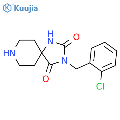 3-[(2-Chlorophenyl)methyl]-1,3,8-triazaspiro[4.5]decane-2,4-dione structure