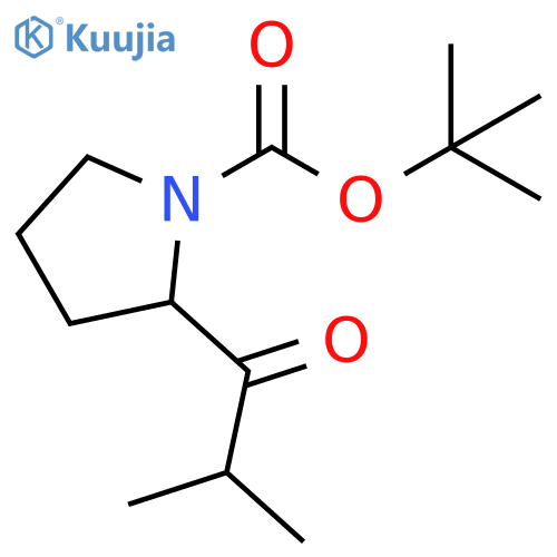 1-Pyrrolidinecarboxylic acid, 2-(2-methyl-1-oxopropyl)-, 1,1-dimethylethyl ester structure