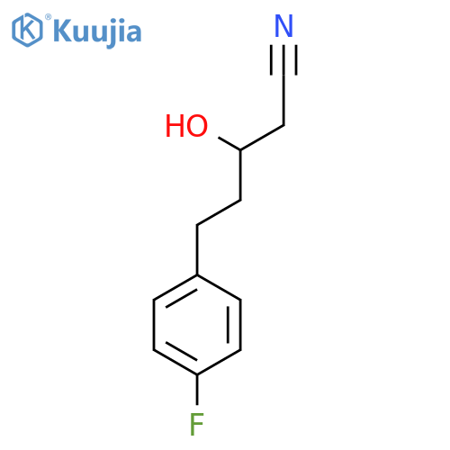 5-(4-fluorophenyl)-3-hydroxypentanenitrile structure
