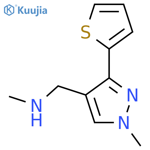 N-Methyl-1-(1-methyl-3-(thiophen-2-yl)-1H-pyrazol-4-yl)methanamine structure