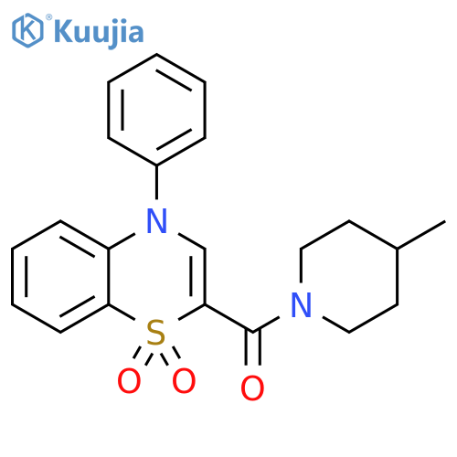 2-(4-methylpiperidine-1-carbonyl)-4-phenyl-4H-1lambda6,4-benzothiazine-1,1-dione structure