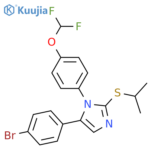 5-(4-bromophenyl)-1-[4-(difluoromethoxy)phenyl]-2-(propan-2-ylsulfanyl)-1H-imidazole structure