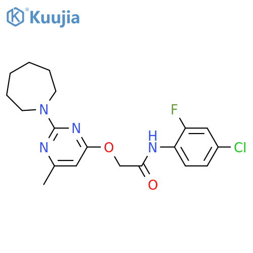 2-{[2-(azepan-1-yl)-6-methylpyrimidin-4-yl]oxy}-N-(4-chloro-2-fluorophenyl)acetamide structure