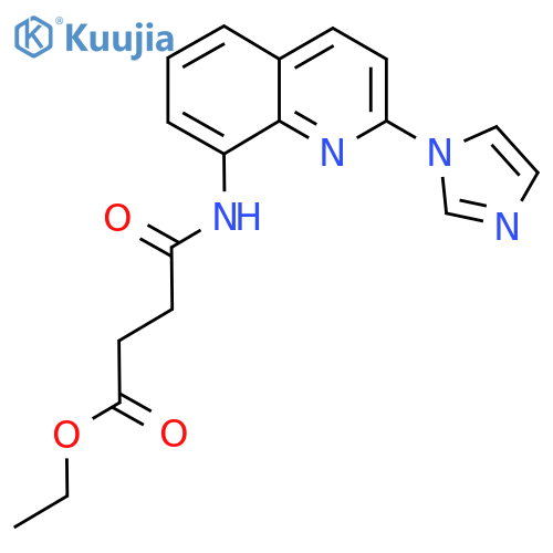 ethyl 3-{2-(1H-imidazol-1-yl)quinolin-8-ylcarbamoyl}propanoate structure