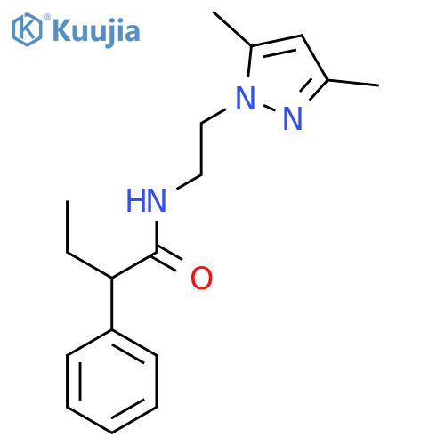 N-2-(3,5-dimethyl-1H-pyrazol-1-yl)ethyl-2-phenylbutanamide structure