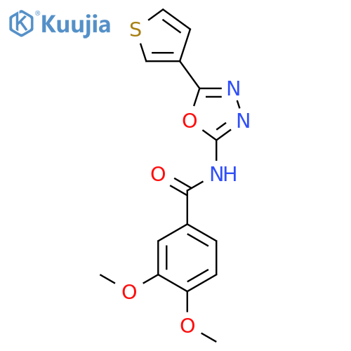 3,4-dimethoxy-N-5-(thiophen-3-yl)-1,3,4-oxadiazol-2-ylbenzamide structure