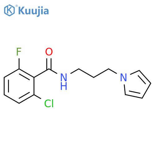 2-chloro-6-fluoro-N-[3-(1H-pyrrol-1-yl)propyl]benzamide structure