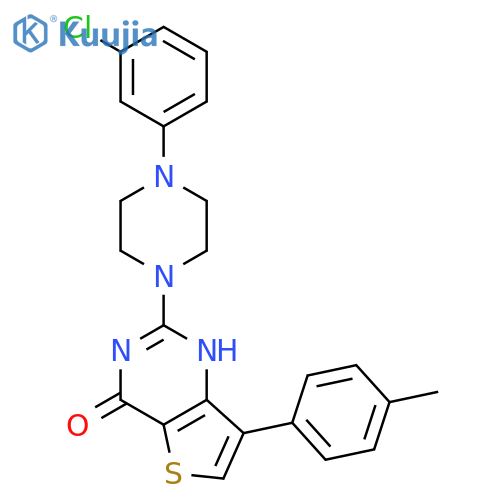 2-[4-(3-chlorophenyl)piperazin-1-yl]-7-(4-methylphenyl)-3H,4H-thieno[3,2-d]pyrimidin-4-one structure