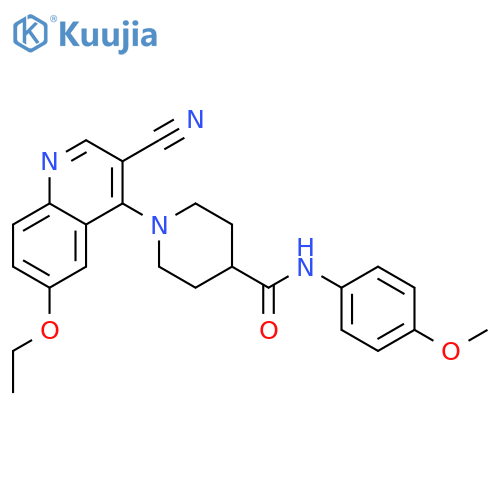 1-(3-cyano-6-ethoxyquinolin-4-yl)-N-(4-methoxyphenyl)piperidine-4-carboxamide structure
