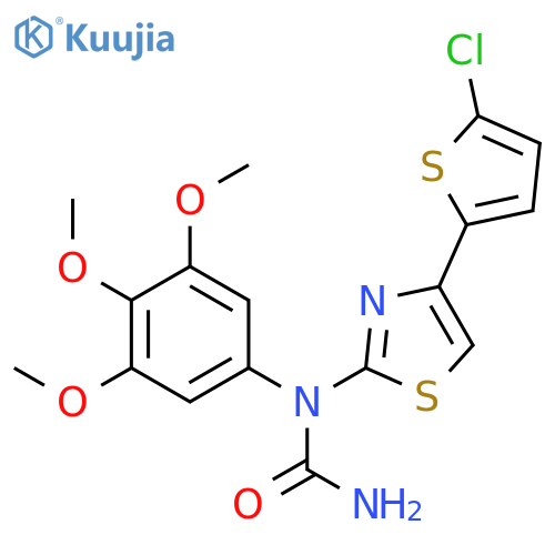 3-[4-(5-chlorothiophen-2-yl)-1,3-thiazol-2-yl]-1-(3,4,5-trimethoxyphenyl)urea structure