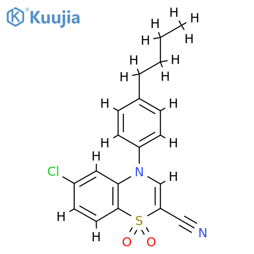 4-(4-butylphenyl)-6-chloro-1,1-dioxo-4H-1lambda6,4-benzothiazine-2-carbonitrile structure
