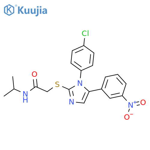 2-{[1-(4-chlorophenyl)-5-(3-nitrophenyl)-1H-imidazol-2-yl]sulfanyl}-N-(propan-2-yl)acetamide structure