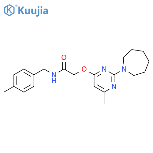 2-{[2-(azepan-1-yl)-6-methylpyrimidin-4-yl]oxy}-N-[(4-methylphenyl)methyl]acetamide structure