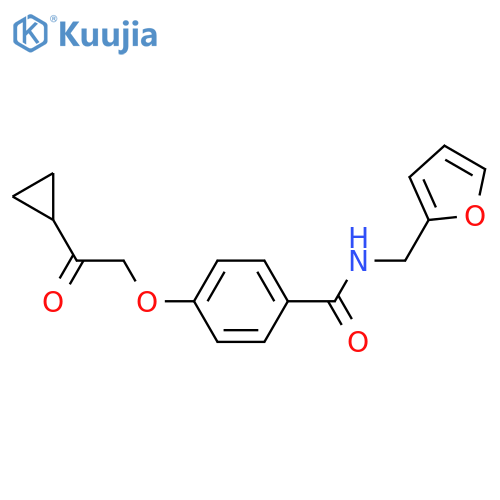 4-(2-cyclopropyl-2-oxoethoxy)-N-(furan-2-yl)methylbenzamide structure