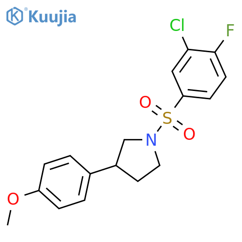 1-(3-chloro-4-fluorobenzenesulfonyl)-3-(4-methoxyphenyl)pyrrolidine structure
