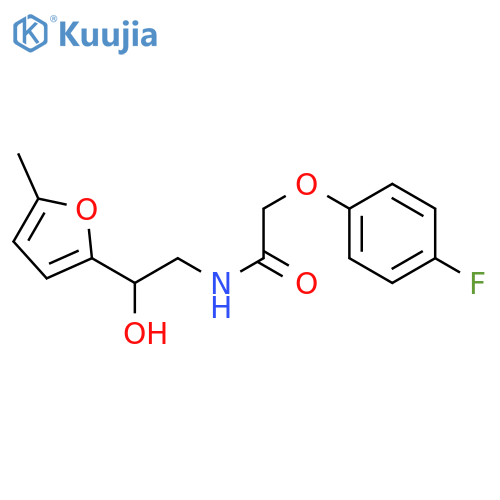 2-(4-fluorophenoxy)-N-2-hydroxy-2-(5-methylfuran-2-yl)ethylacetamide structure