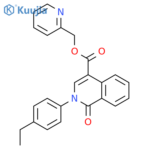 (pyridin-2-yl)methyl 2-(4-ethylphenyl)-1-oxo-1,2-dihydroisoquinoline-4-carboxylate structure