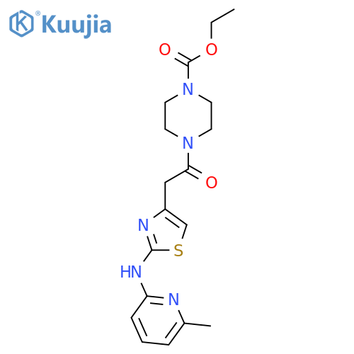 ethyl 4-(2-{2-[(6-methylpyridin-2-yl)amino]-1,3-thiazol-4-yl}acetyl)piperazine-1-carboxylate structure
