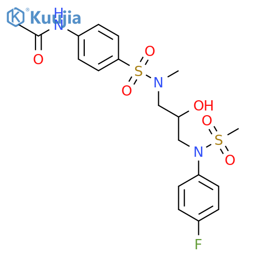 N-[4-({3-[N-(4-fluorophenyl)methanesulfonamido]-2-hydroxypropyl}(methyl)sulfamoyl)phenyl]acetamide structure