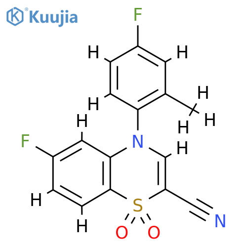 6-fluoro-4-(4-fluoro-2-methylphenyl)-1,1-dioxo-4H-1lambda6,4-benzothiazine-2-carbonitrile structure