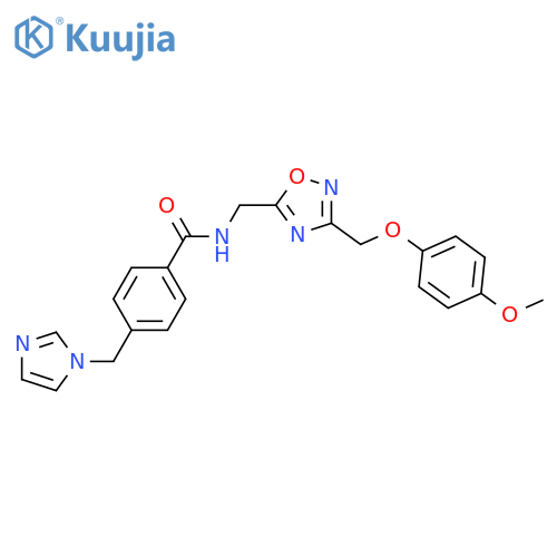 4-(1H-imidazol-1-yl)methyl-N-({3-(4-methoxyphenoxy)methyl-1,2,4-oxadiazol-5-yl}methyl)benzamide structure