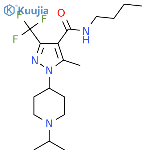 N-butyl-5-methyl-1-1-(propan-2-yl)piperidin-4-yl-3-(trifluoromethyl)-1H-pyrazole-4-carboxamide structure