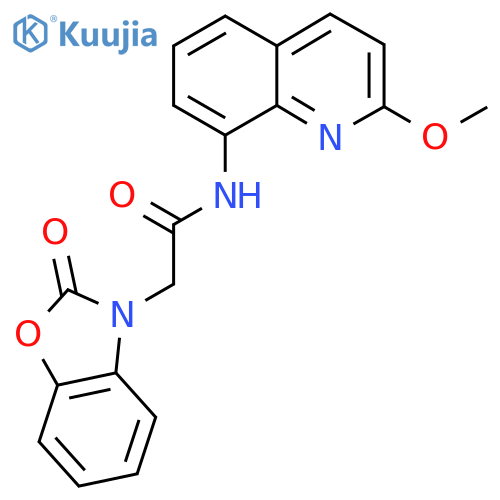 N-(2-methoxyquinolin-8-yl)-2-(2-oxo-2,3-dihydro-1,3-benzoxazol-3-yl)acetamide structure